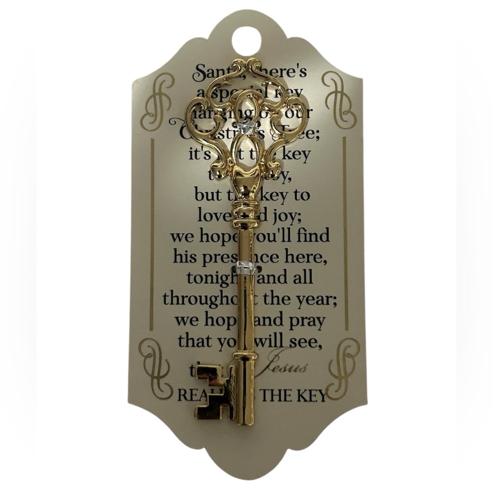 CHRISTMAS KEY GOLD TONE NEW